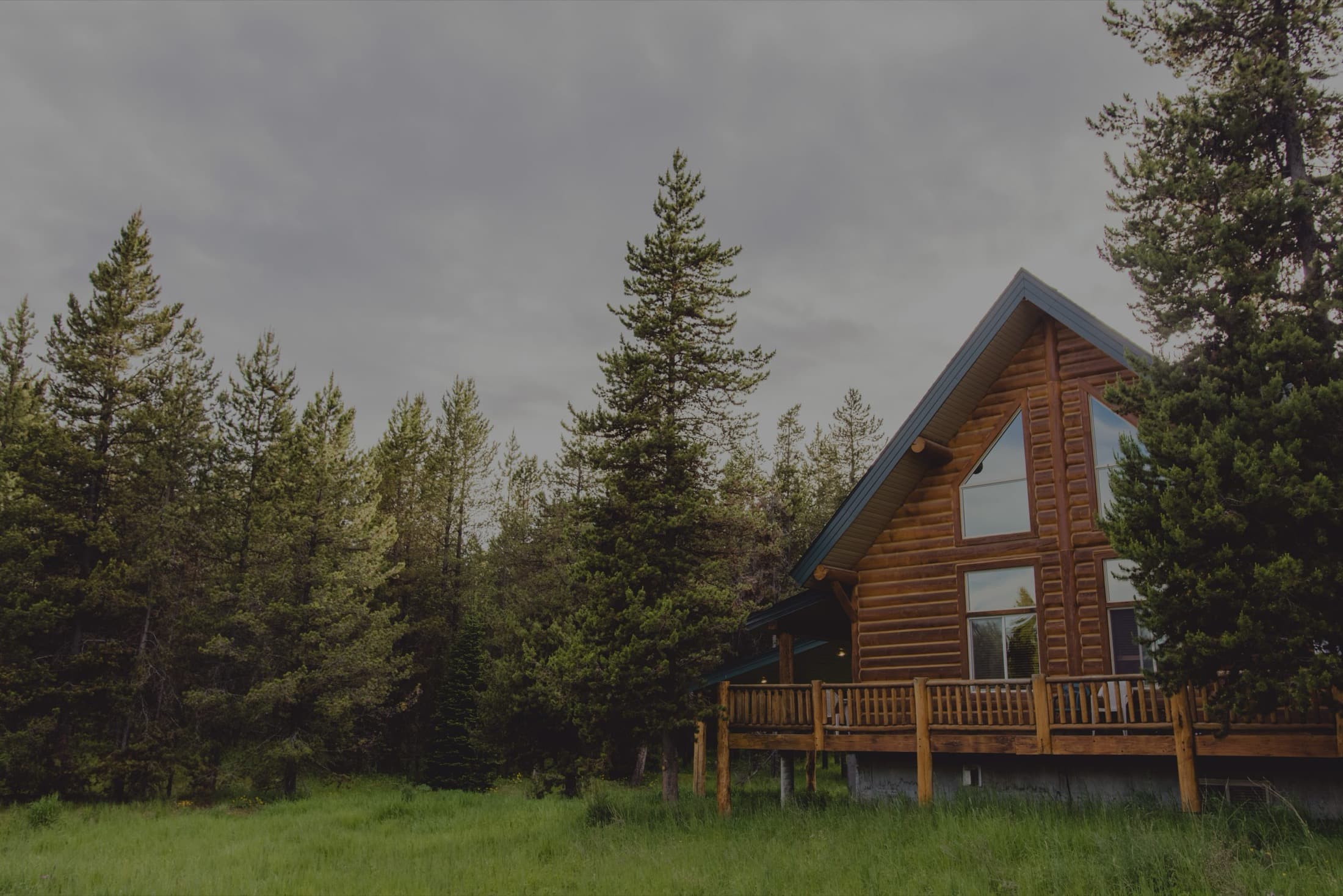 A-frame log cabin in the Colorado pines
