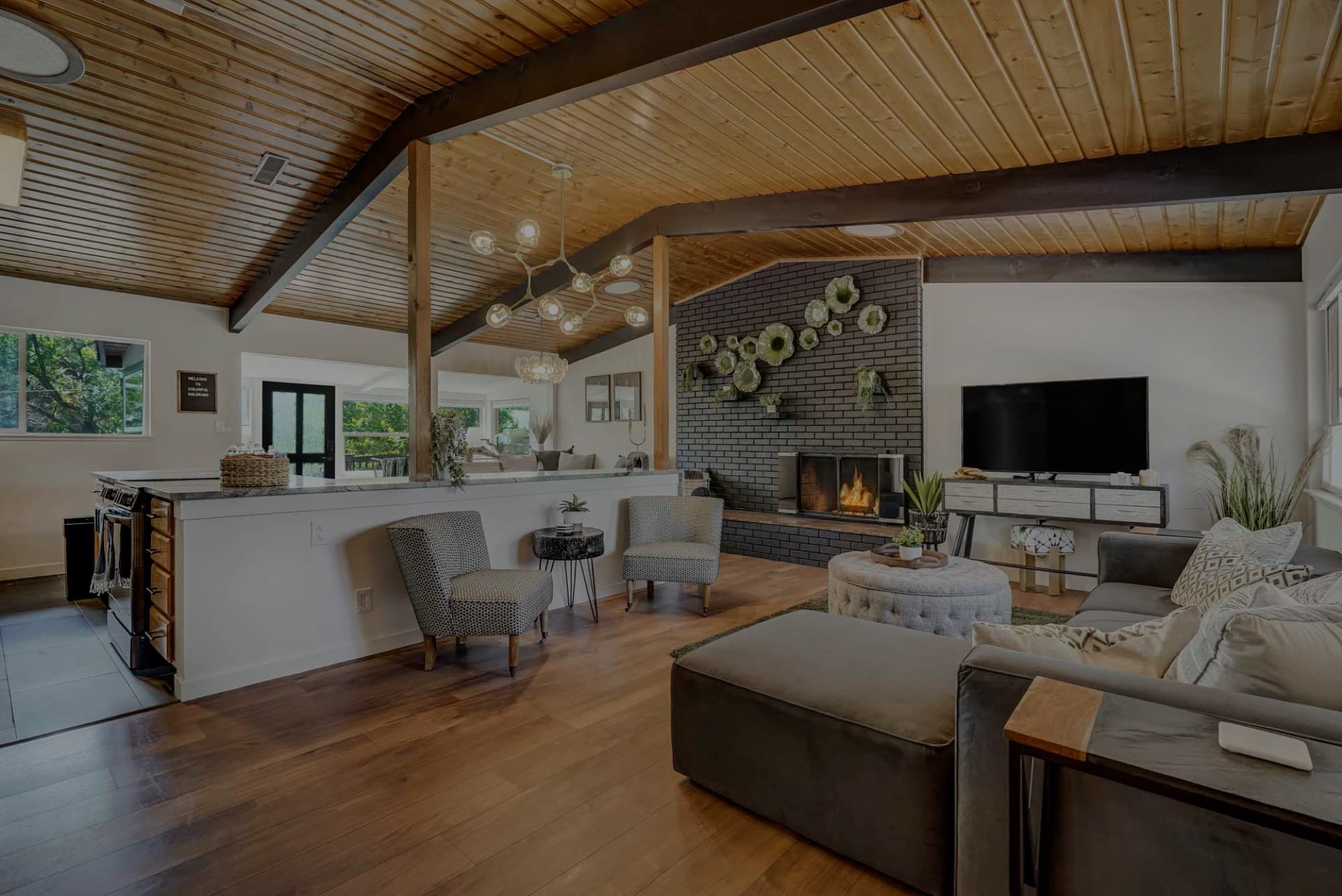 Warm open-plan living room